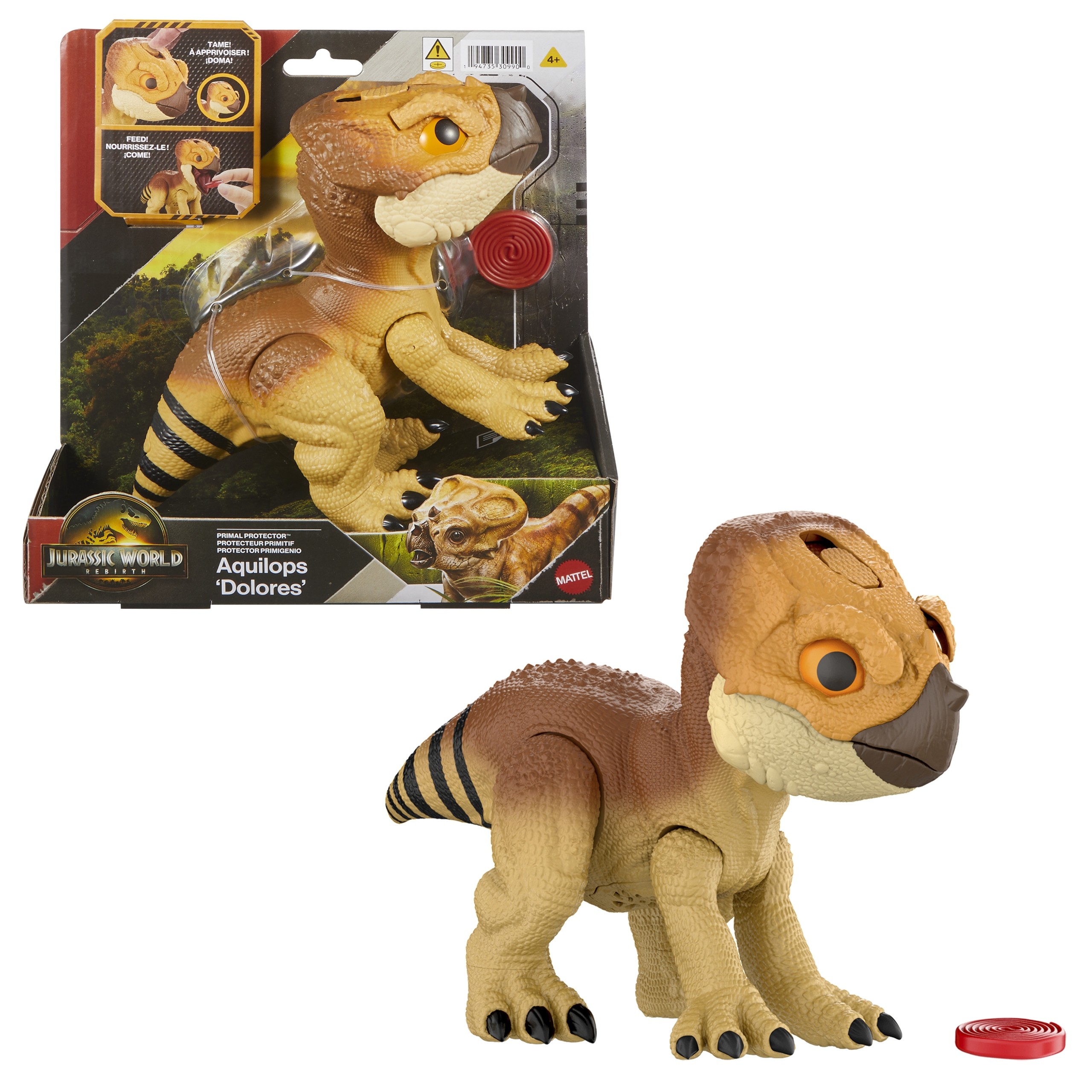 Mattel Jurský svet Prvotný ochranca figúrka Aquilops Dolores